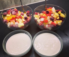 Fruit and yoghurt